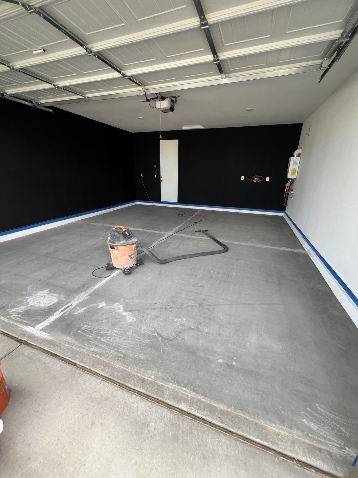 Garage floor before coating